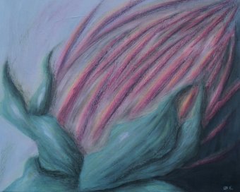 Painting "Pulse of Pink Flame" by painter An Viaznikova acrylic canvas at Jose Art Gallery