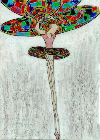 Pittura "Ballerina cristallina", pittore JackMichel pastello carta alla Jose Art Gallery