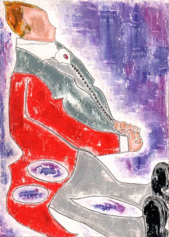 Pintura "El casaca roja", pintor JackMichel pastel papel en Jose Art Gallery