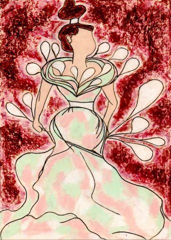 Pintura "En el baile de Fiscal Island", pintor JackMichel pastel papel en Jose Art Gallery