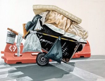 Peinture "Esthétique du fouillage", peintre leonardo reina acrylique papier à la Jose Art Gallery