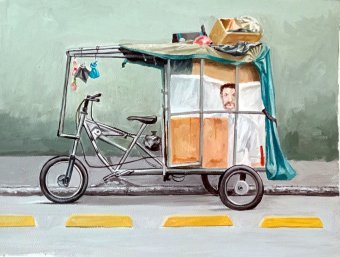 Peinture "Esthétique du fouillage", peintre leonardo reina acrylique papier à la Jose Art Gallery