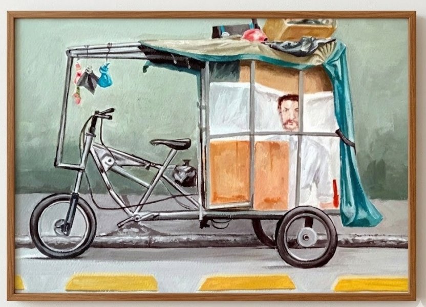 Additional view 2: Conceptual Cityscapes Painting Aesthetics of the rummage by painter leonardo reina acrylic paper 