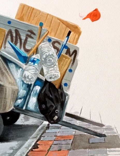 Additional view 1: Conceptual Cityscapes Painting Aesthetics of the rummage by painter leonardo reina acrylic paper 