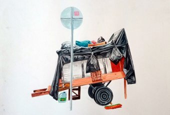 Peinture "Esthétique du fouillage", peintre leonardo reina acrylique papier à la Jose Art Gallery