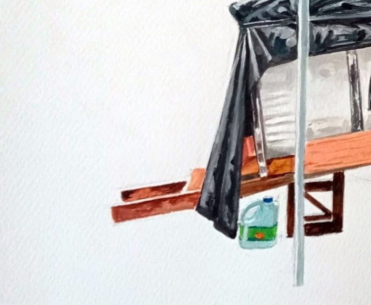 Additional view 1: Conceptual Cityscapes Painting Aesthetics of the rummage by painter leonardo reina acrylic paper 