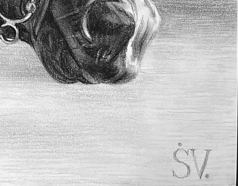 Additional view 5: Realism Portrait Drawing Speed and Power: Dynamic Equestrian Portrait by illustrator Vladimir Sumarokov charcoal paper 