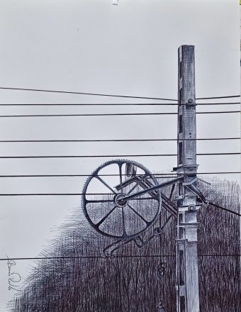 Drawing "Torre ferroviária" by illustrator bernardino pen paper at Jose Art Gallery