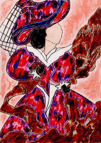 Pintura "Dama con estola de zorro", pintor JackMichel pastel papel en Jose Art Gallery
