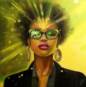 Painting "Thoughts" by painter Yulianna Tulinova oil canvas at Jose Art Gallery