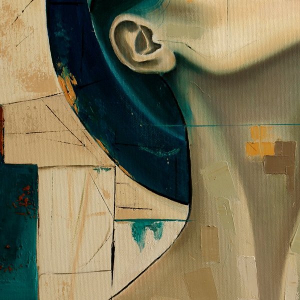 Additional view 5: Conceptual Portrait Painting Gravitation by painter Yulianna Tulinova oil canvas 