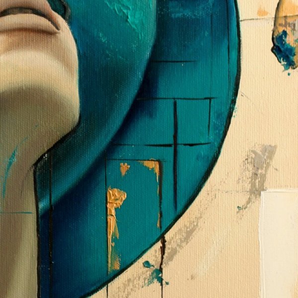 Additional view 7: Conceptual Portrait Painting Gravitation by painter Yulianna Tulinova oil canvas 