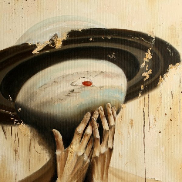 Additional view 4: Conceptual Portrait Painting Thoughts of the universe by painter Yulianna Tulinova oil canvas 