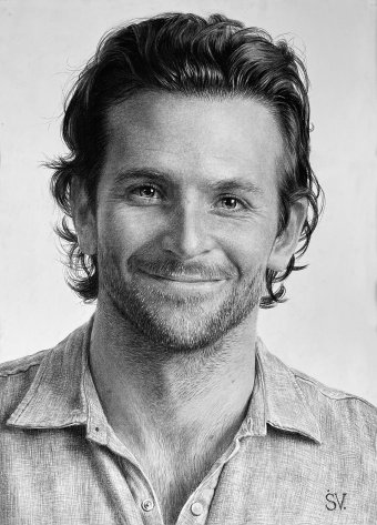 Bradley Cooper Charcoal Portrait 2022