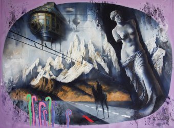 Painting "THE PATH OF THE LONELY RIDER." by painter Dobrodiy Alexandr acrylic canvas at Jose Art Gallery