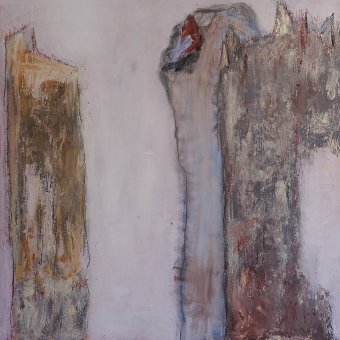Painting "Mystery and matter 57" by painter Geert Lemmers acrylic canvas at Jose Art Gallery