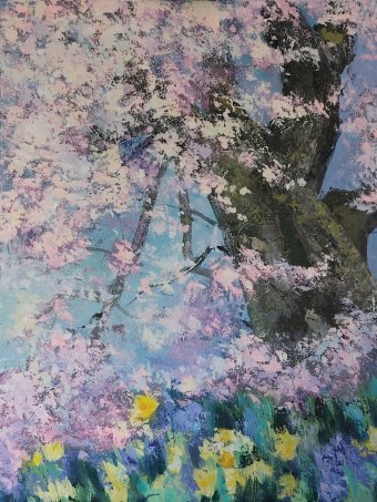 Painting "Flowering tree" by painter KOlha acrylic canvas at Jose Art Gallery