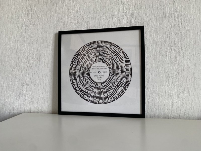 Zusätzliches Bild 1: Abstraktionismus Interieur Graphik "Musikgrafik A1: Eintauchen in Techno", illustrator #artdjartem Tinte Papier 