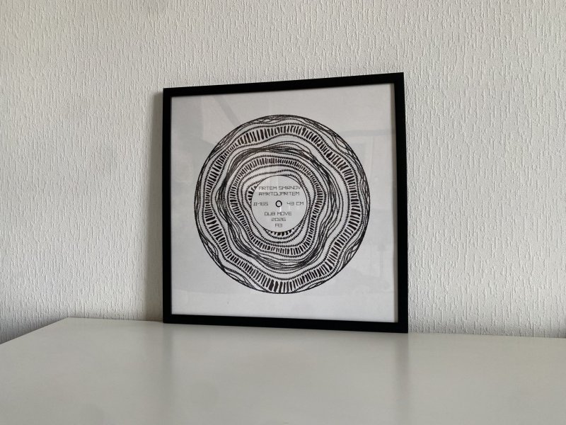 Zusätzliches Bild 1: Abstraktionismus Interieur Graphik "Monochrome Grafik: Brutaler Sound und Stil", illustrator #artdjartem Tinte Papier 