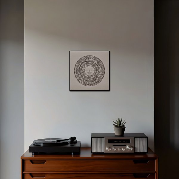 Zusätzliches Bild 2: Abstraktionismus Interieur Graphik "Monochrome Grafik: Brutaler Sound und Stil", illustrator #artdjartem Tinte Papier 