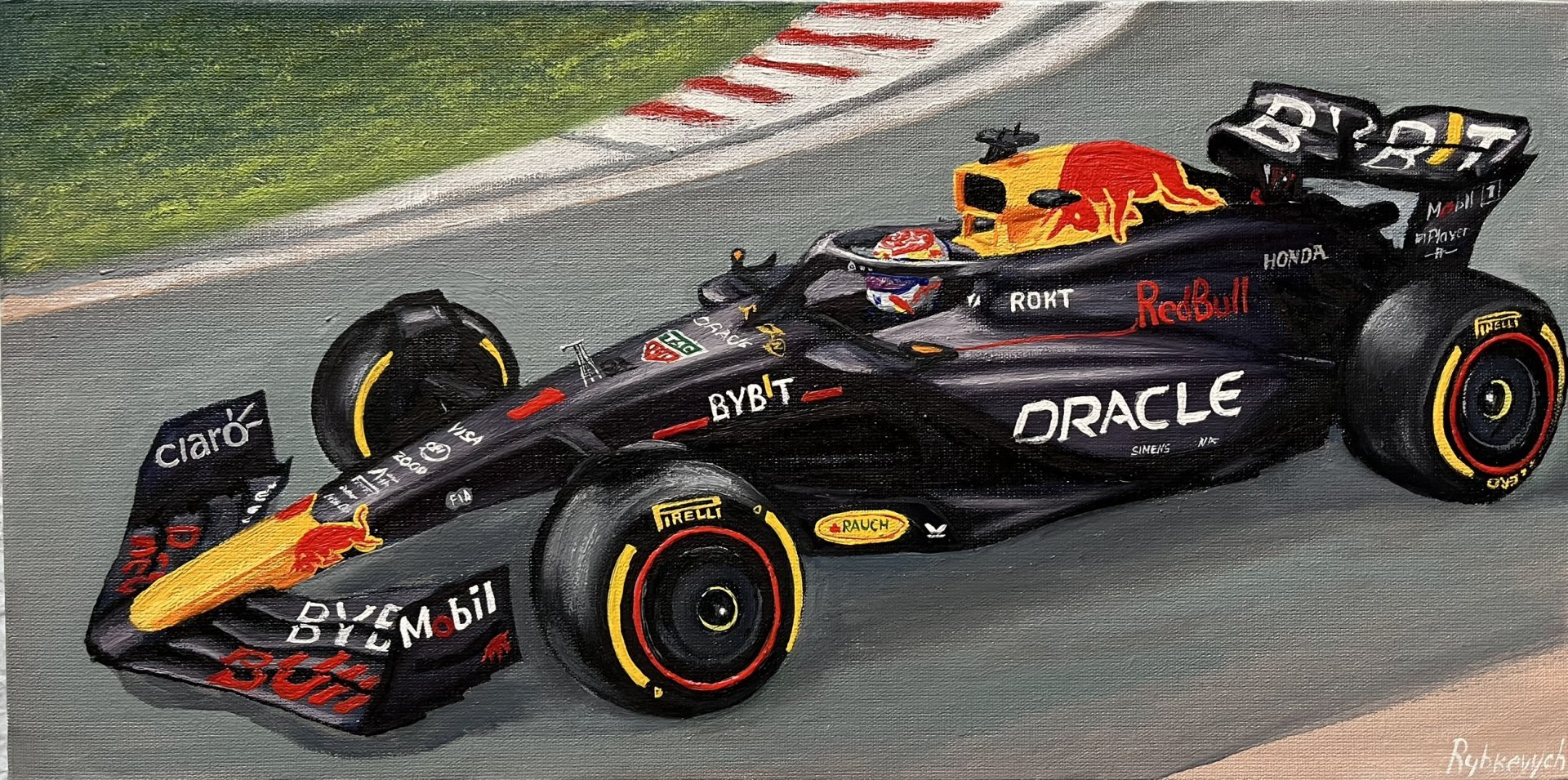 Red Bull Racing F1 Car Thrill Drawing - Stepan Ribkevich