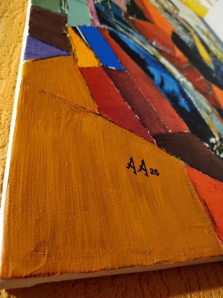 Additional view 6: Expressionism Portrait Painting Bitter Coffee by painter Alexander Aksyonov acrylic canvas 