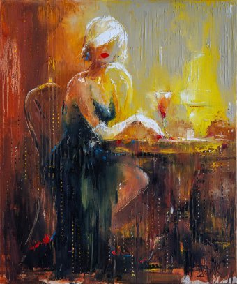 Painting "Quiet Luxury" by painter Anna Ravliuc oil canvas at Jose Art Gallery