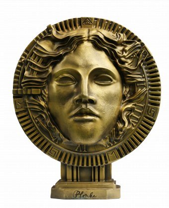 Sculpture "Midas: Wealth and Transformation Reflected" by sculptor Krzysztof Plonka Bronze at Jose Art Gallery