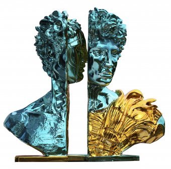 Sculpture "PERSEUS TURQUOISE OR", sculpteur Krzysztof Plonka Bronze à la Jose Art Gallery