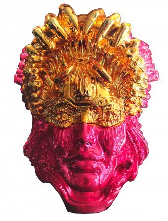 Sculpture "Nurse Red Gold" by sculptor Krzysztof Plonka Bronze at Jose Art Gallery