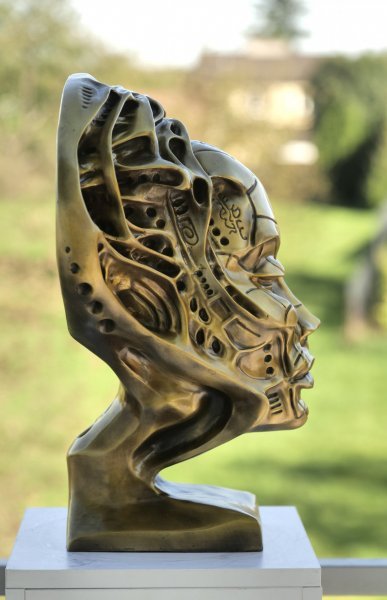 Image supplémentaire 1: Moderne Portrait Sculpture "NF1", sculpteur Krzysztof Plonka Bronze 