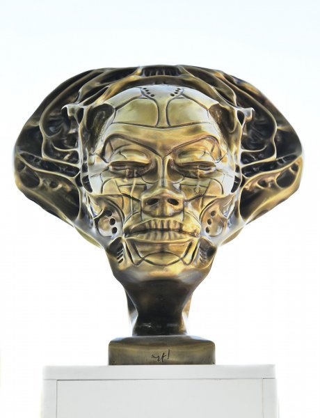 Image supplémentaire 2: Moderne Portrait Sculpture "NF1", sculpteur Krzysztof Plonka Bronze 