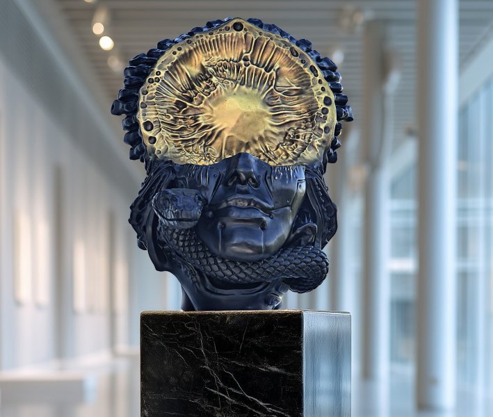 Additional view 2: Baroque Mythological Sculpture Nurse Venus Duality Bronze Sculpture by sculptor Krzysztof Plonka Bronze 