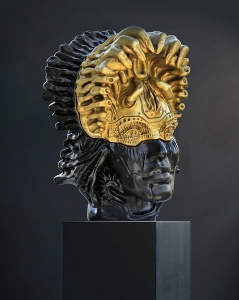Image supplémentaire 6: Baroque Portrait Sculpture "Infirmière 40 cm", sculpteur Krzysztof Plonka Bronze 