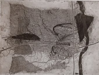 Drawing "FORMS AND SHAPES" by illustrator Dagmara Wrona lithography paper at Jose Art Gallery