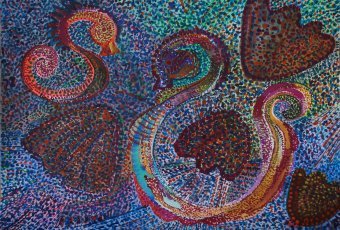 Painting "COLORFUL SHELLS" by painter Dagmara Wrona watercolor paper at Jose Art Gallery