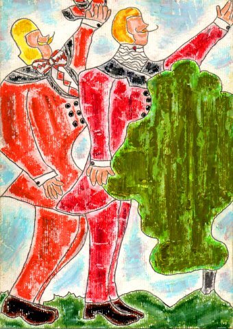 Pintura "Hermanos por afinidad", pintor JackMichel pastel papel en Jose Art Gallery