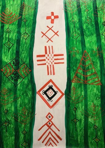 Графіка "Сила предків", ілюстратор Lora Paulava акрил картон в Jose Art Gallery