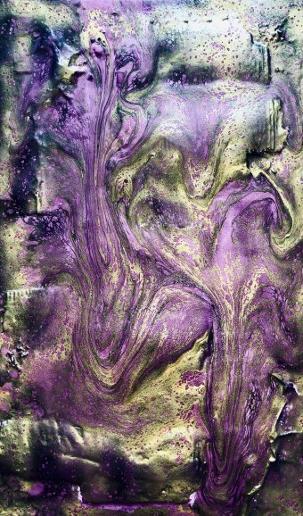 Painting "Pink and Gold Fluid: Dynamic Resin Flow" by painter Machnolga acrylic plastic at Jose Art Gallery