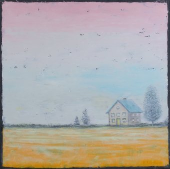 Painting "Дом на желтом лугу" by painter Андрей Клишин oil canvas at Jose Art Gallery