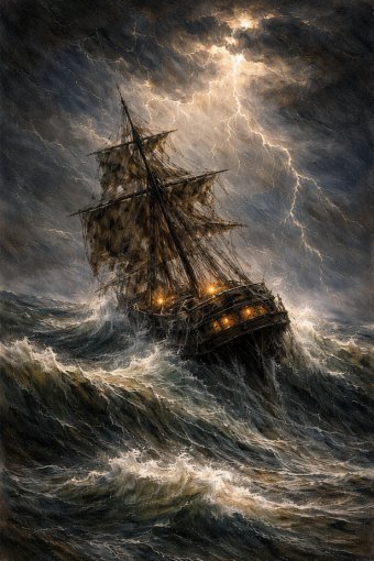 Painting "Storm" by painter V1ncento pastel canvas at Jose Art Gallery