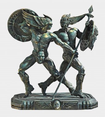 Sculpture "God X" by sculptor Krzysztof Plonka Bronze at Jose Art Gallery