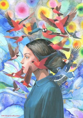 Arte digitale "Indeterminismo dell'essere...", artista digitale Lana Korolievskaia alla Jose Art Gallery