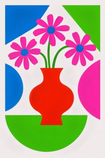 Графіка "Натюрморт з квітами", ілюстратор Ivie Ives акрил полотно в Jose Art Gallery