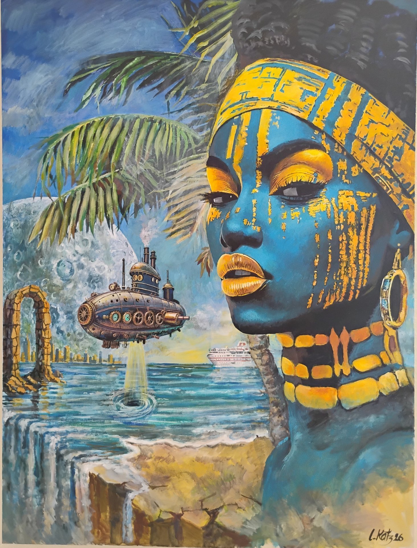 Ocean’s Edge: Myth and Surrealism Painting by Leon Katz