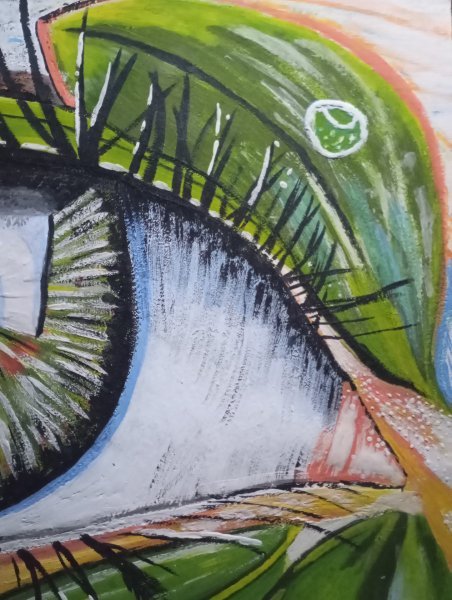 Additional view 2: Symbolism History Painting Providence: The Watchful Soul's Gaze by painter Bethsaleel N'goran acrylic paper 