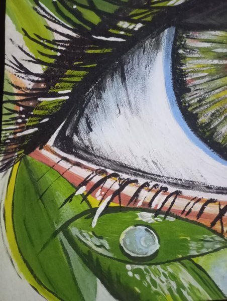 Additional view 3: Symbolism History Painting Providence: The Watchful Soul's Gaze by painter Bethsaleel N'goran acrylic paper 