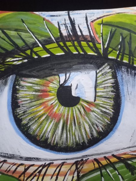 Additional view 6: Symbolism History Painting Providence: The Watchful Soul's Gaze by painter Bethsaleel N'goran acrylic paper 