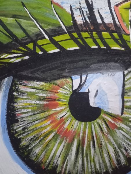 Additional view 7: Symbolism History Painting Providence: The Watchful Soul's Gaze by painter Bethsaleel N'goran acrylic paper 