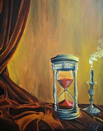 Pittura "Il trascorrere del tempo", pittore Anton Sjerov acrilico tela alla Jose Art Gallery